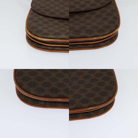 CELINE Macadam Canvas Shoulder Bag Pvc Leather Brown Gold - Picture 10 of 13